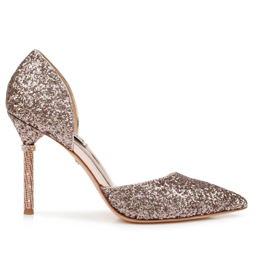 Badgley Mischka Glittering Gold Heels